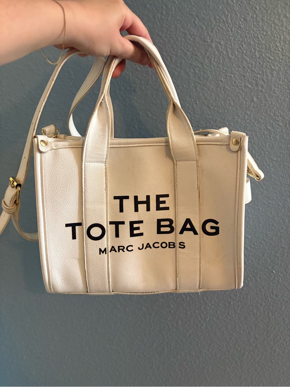 Marc Jacobs Ivory The Tote Bag with Black Logo